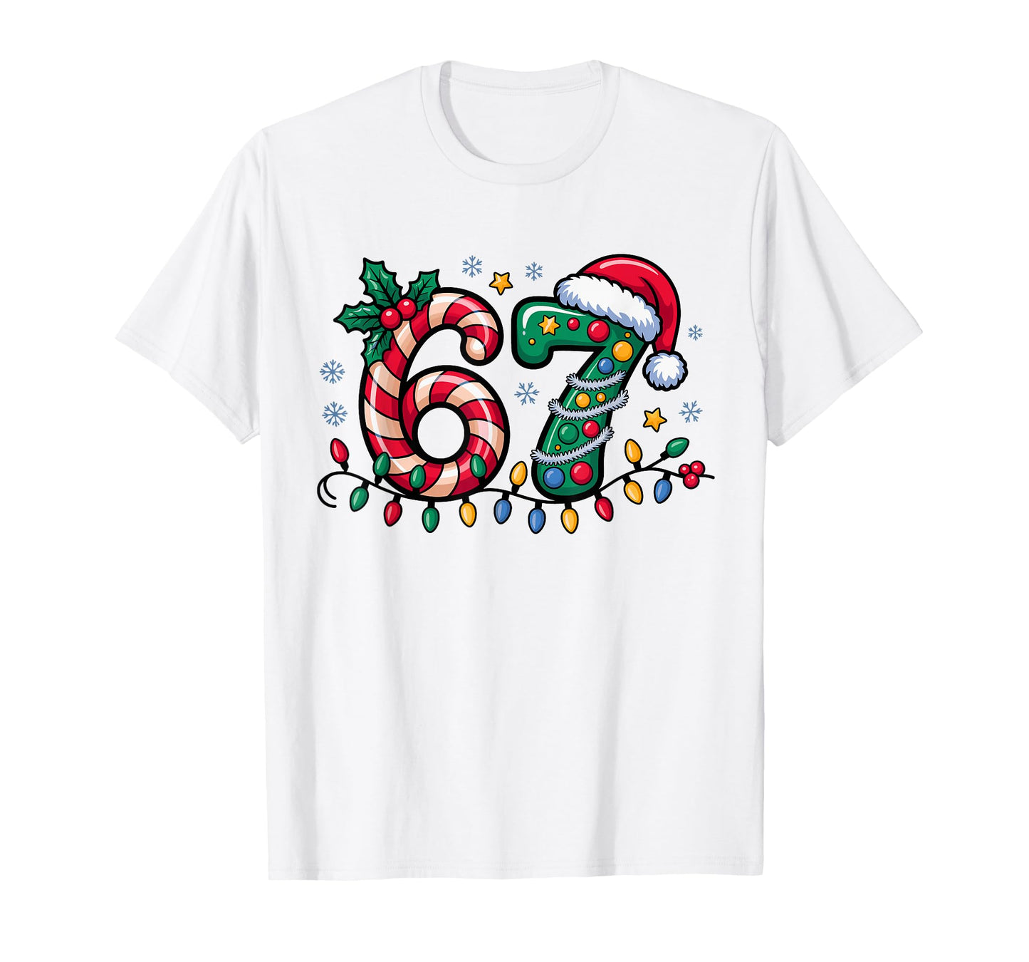 67 Christmas Meme Six Seven Xmas Funny Boys Girls Men Women T-Shirt