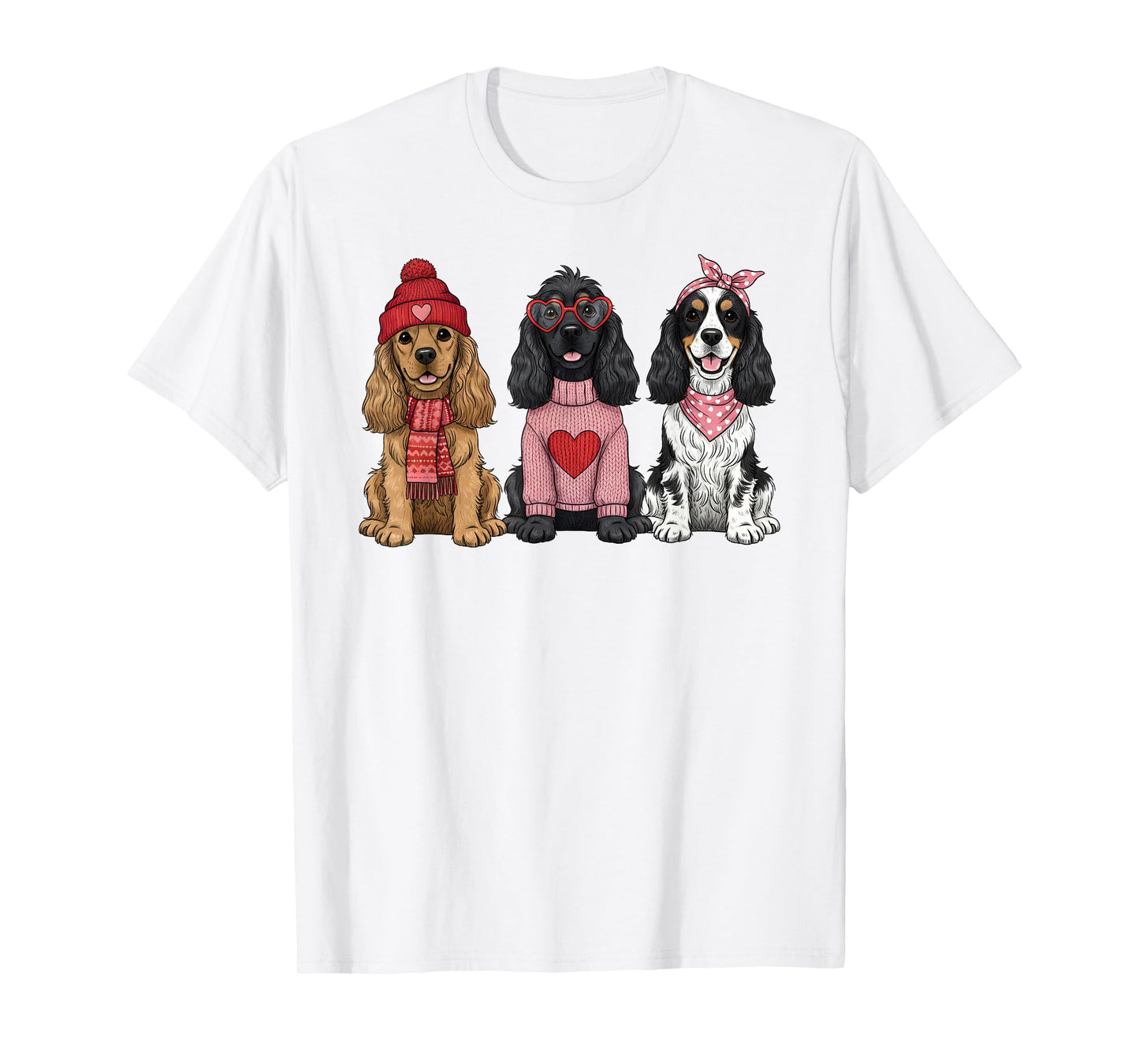 Cute American Cocker Spaniel Valentine Dog T-Shirt
