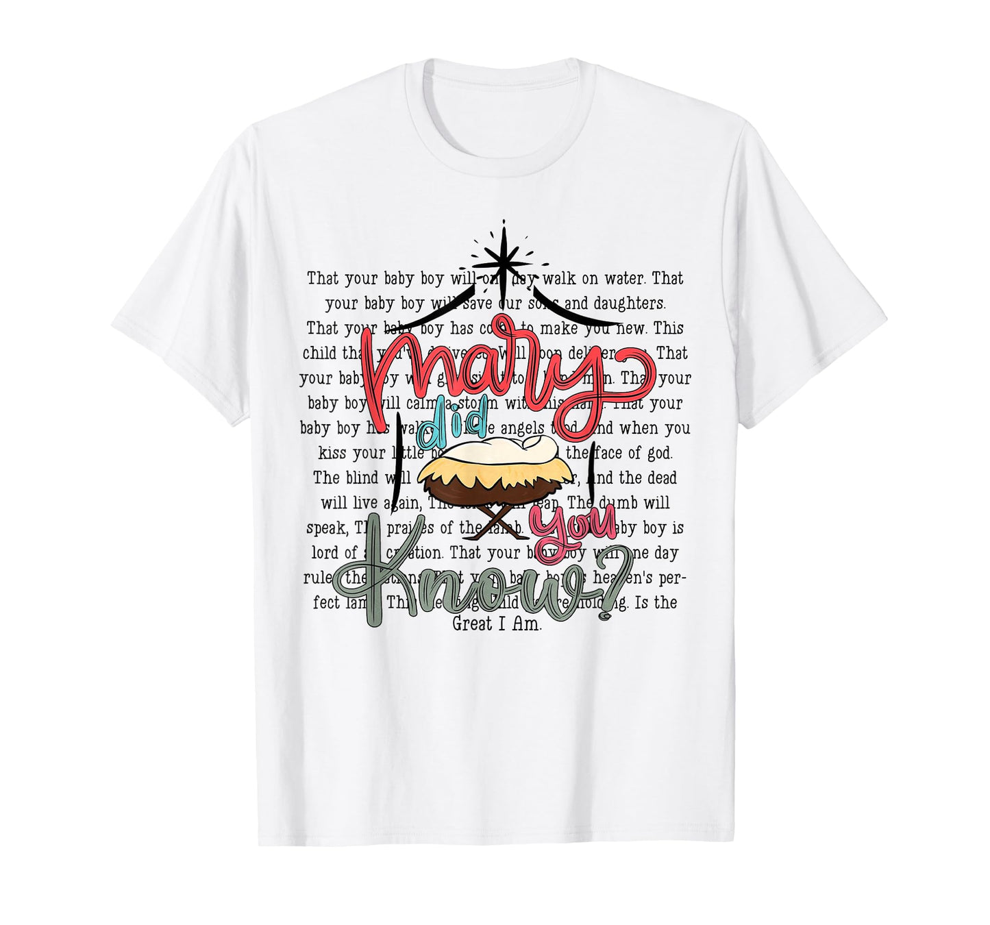 Preppy Mary Did You Know Christian Christmas Quote T-Shirt