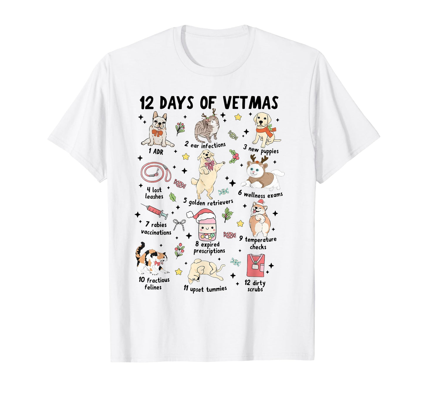 12 Days of Vetmas Christmas T-Shirt