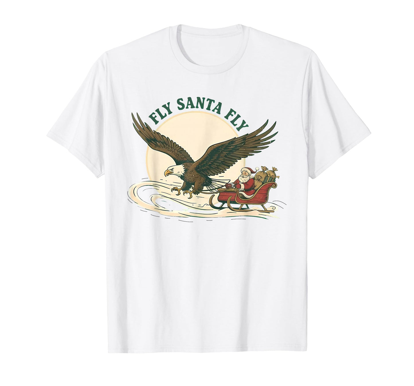 Fly Santa Fly Christmas, Santa Football T-Shirt
