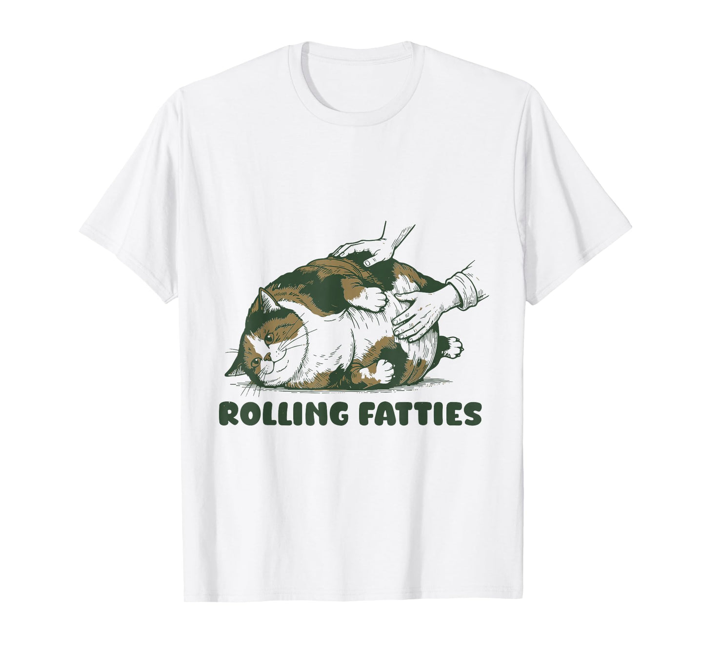 Rolling Fatties Calico Funny Cute Cat Lover T-Shirt