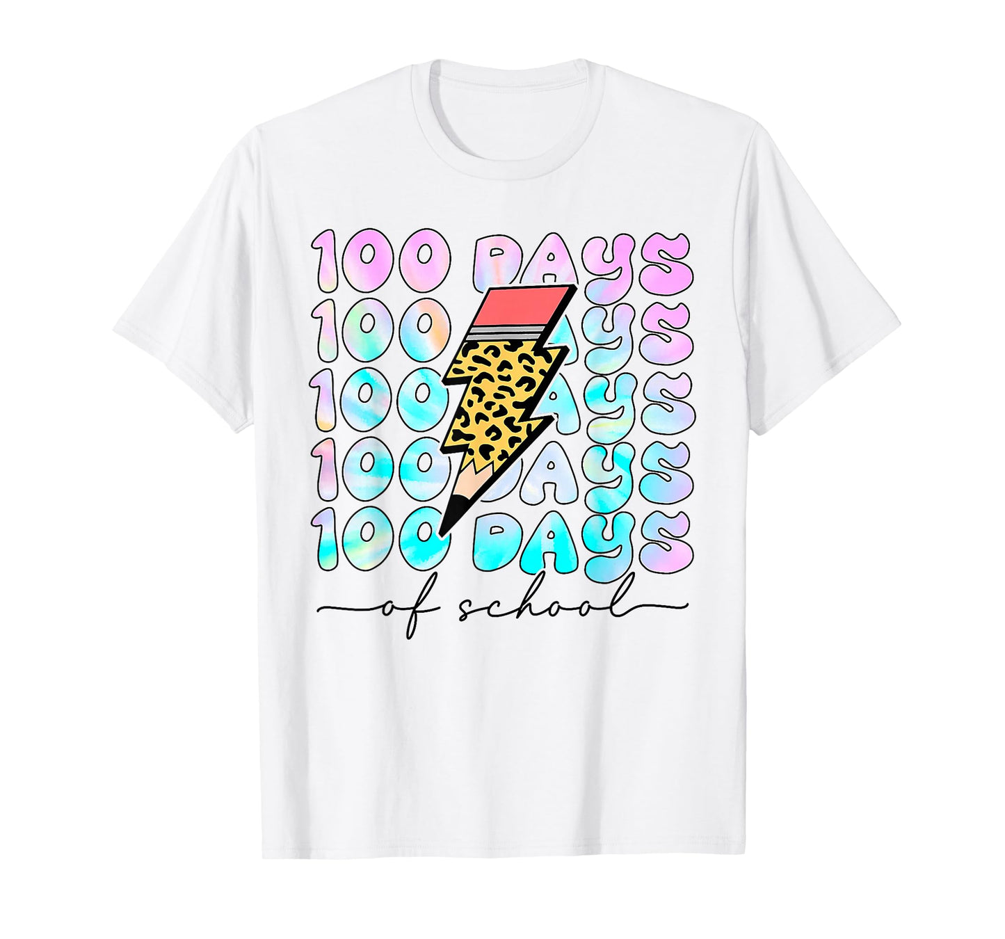 Happy 100th Day of School Tie Dye Teacher Student 100th Day T-Shirt