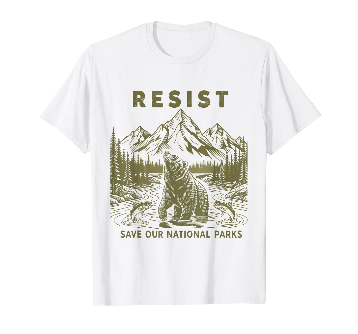 Resist Save Our Parks Alt Us National Parks Bear Nature T-Shirt
