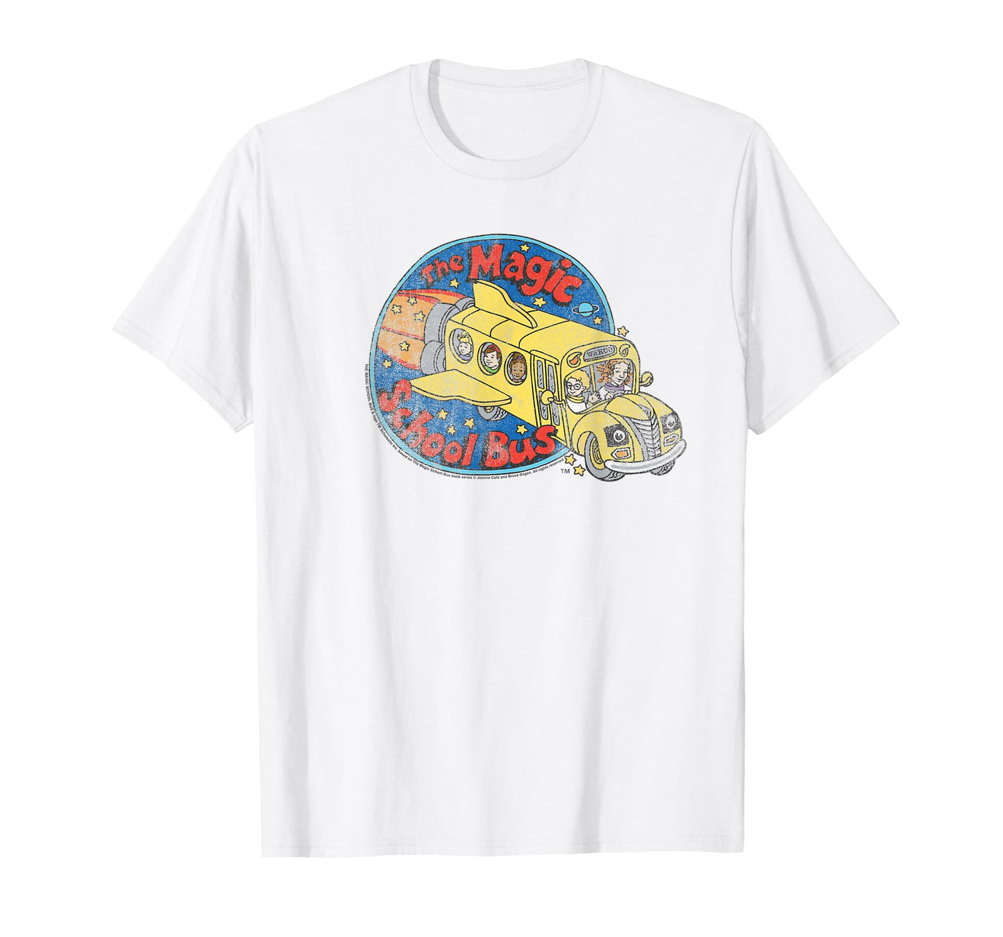 The Magic School Bus Vintage Distressed Bus Logo Cartoon T-Shirt