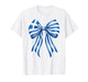 Greek Coquette Bow Koukla Greece Flag Cute Greek Girl T-Shirt