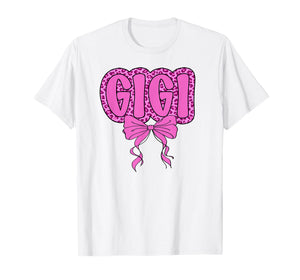 Gigi Floral Coquette Bow Pink Mother's Day Women Grandma T-Shirt
