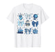 Snowman Teacher Winter Bows Classroom Cute Blue Aesthetic T-Shirt