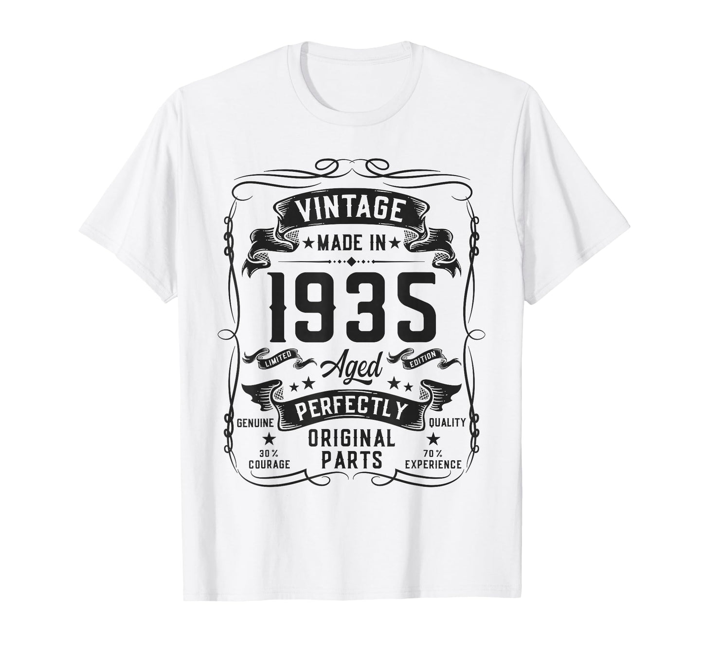 Vintage 1935 91yr 91st Birthday Gifts for Men 91 Years Old T-Shirt