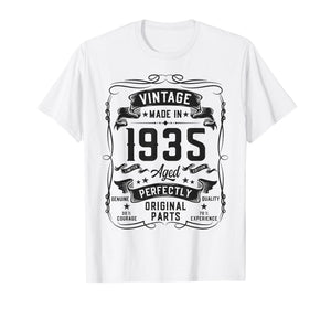Vintage 1935 91yr 91st Birthday Gifts for Men 91 Years Old T-Shirt