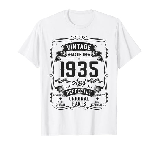 Vintage 1935 91yr 91st Birthday Gifts for Men 91 Years Old T-Shirt