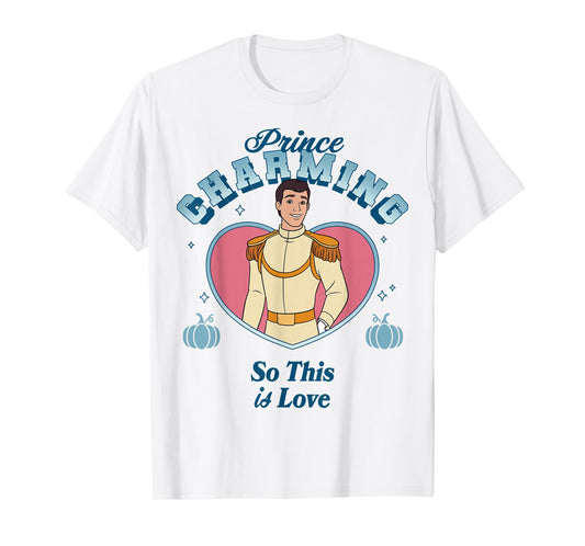 Disney Cinderella Prince Charming So This is Love Pink Heart T-Shirt