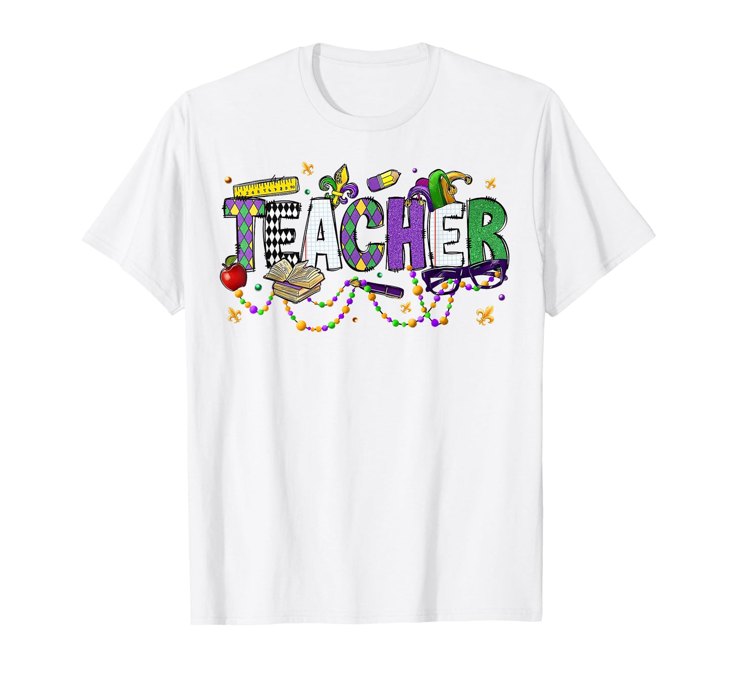 Teacher Mardi Gras Carnival New Orleans Bead Girl Women Men T-Shirt
