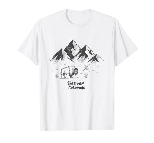 Denver Colorado Sketch Art Design T-Shirt
