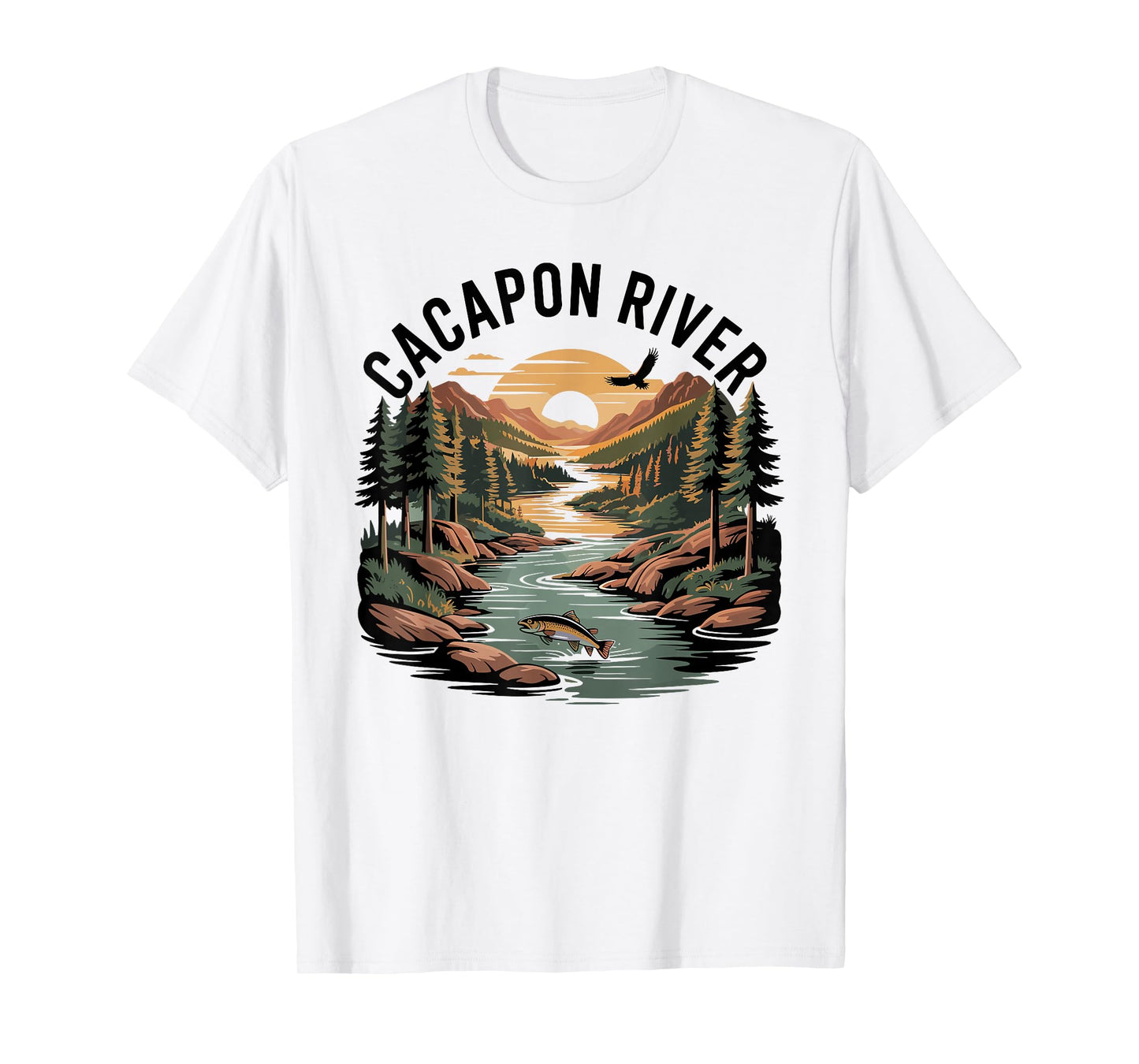 Cacapon River T-Shirt Retro Minimalist River Cacapon T-Shirt