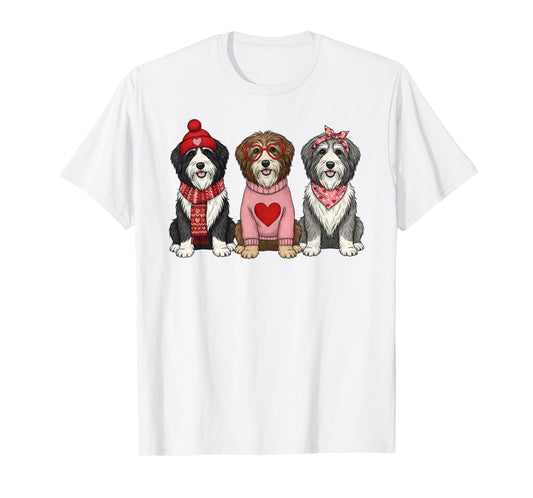 Cute Bearded Collie Valentine Dog T-Shirt