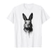 Rabbit Ink Art Grunge Edgy Forest Wildlife Portrait Bunny T-Shirt