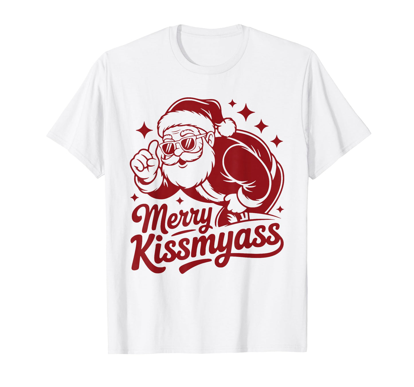 Funny Merry KissMyAss Christmas Funny Santa Claus T-Shirt