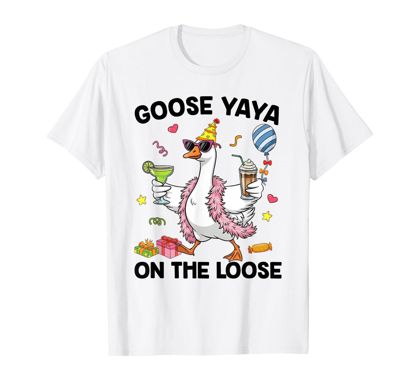 Yaya Goose On The Loose Funny Birthday Matching Family T-Shirt