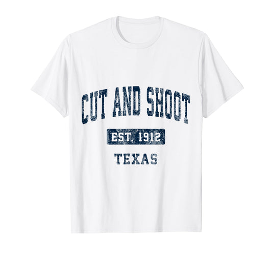 Cut and Shoot Texas TX Vintage Sports Established T-Shirt