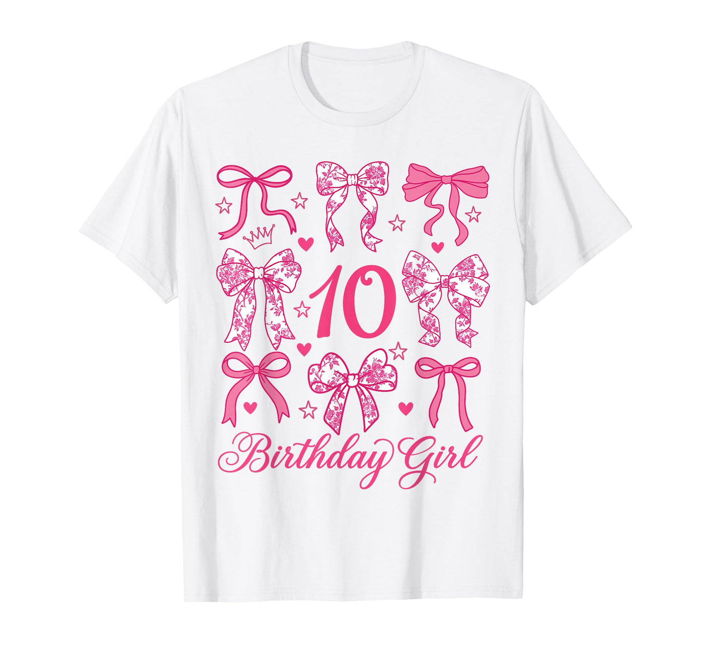 Cute It's My 10 Bday Coquette Bow 10th Birthday Girls T-Shirt