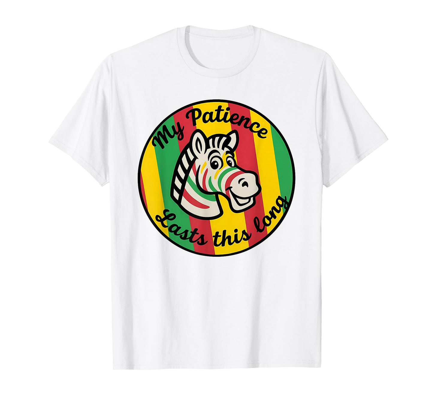My Patience Lasts This Long Vibrant Retro Zebra Animal Lover T-Shirt