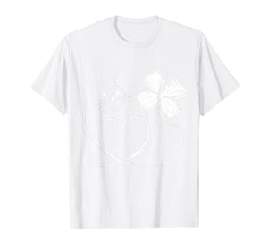 Cat Silhouette Shamrock St Patricks Day Kitten Lover Cat Mom T-Shirt
