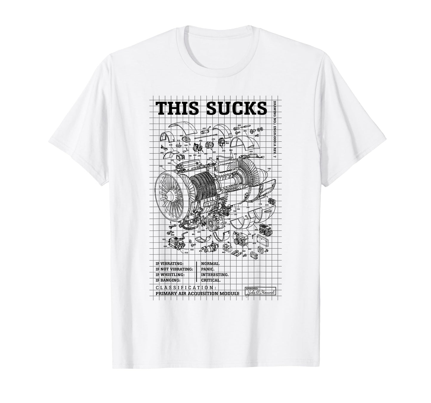 This Sucks Funny Aerospace Engineer Airplane Jet Engine T-Shirt