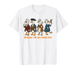 History Teacher Independence Silly Goose Spilling The Tea T-Shirt