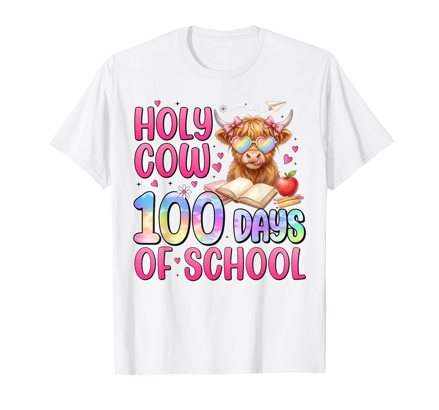 Holy Cow 100 Days of School 100th Day Smarter Teacher Girls T-Shirt