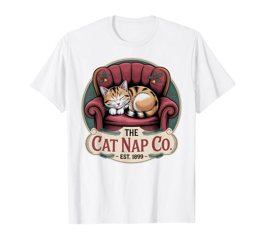Retro Sleeping Cat Christmas – Cozy Vintage Holiday T-Shirt
