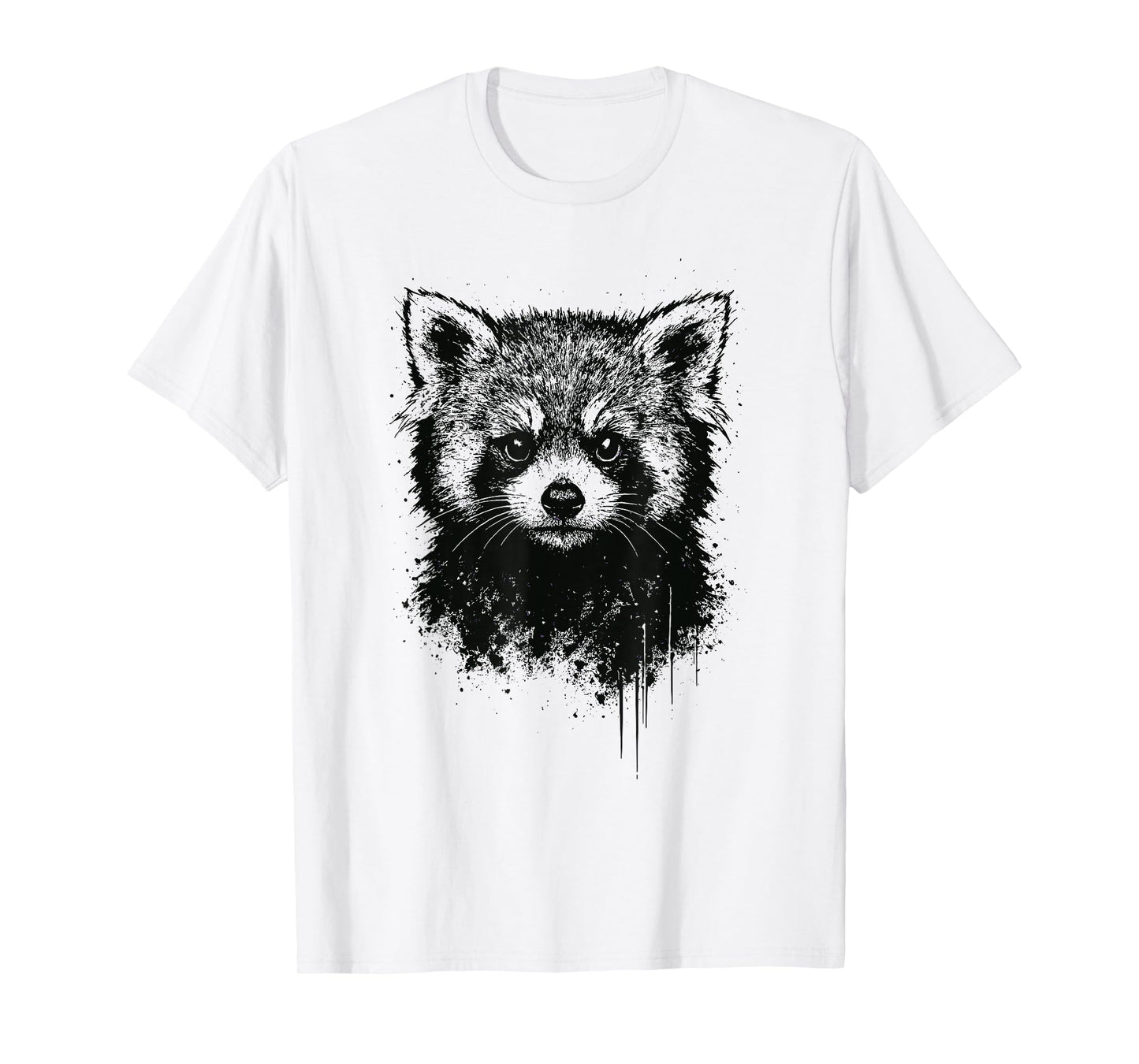Red Panda Bear Ink Art Grunge Aesthetic Jungle Portrait T-Shirt