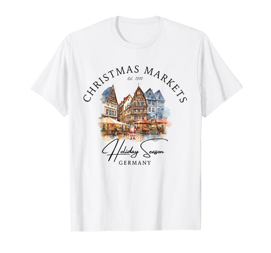 Christmas Markets Germany Holiday Season Watercolor T-Shirt