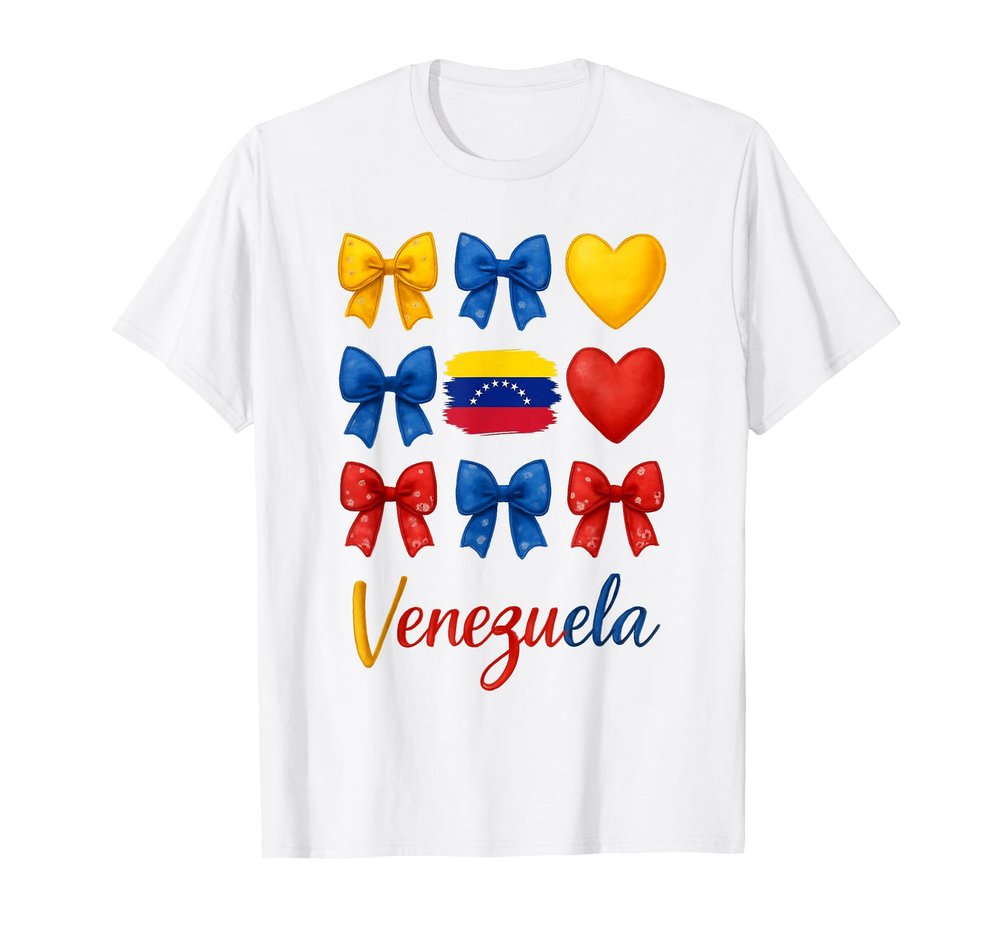 Venezuela Hispanic Heritage Month Bow Venezuelan Flag Girls T-Shirt