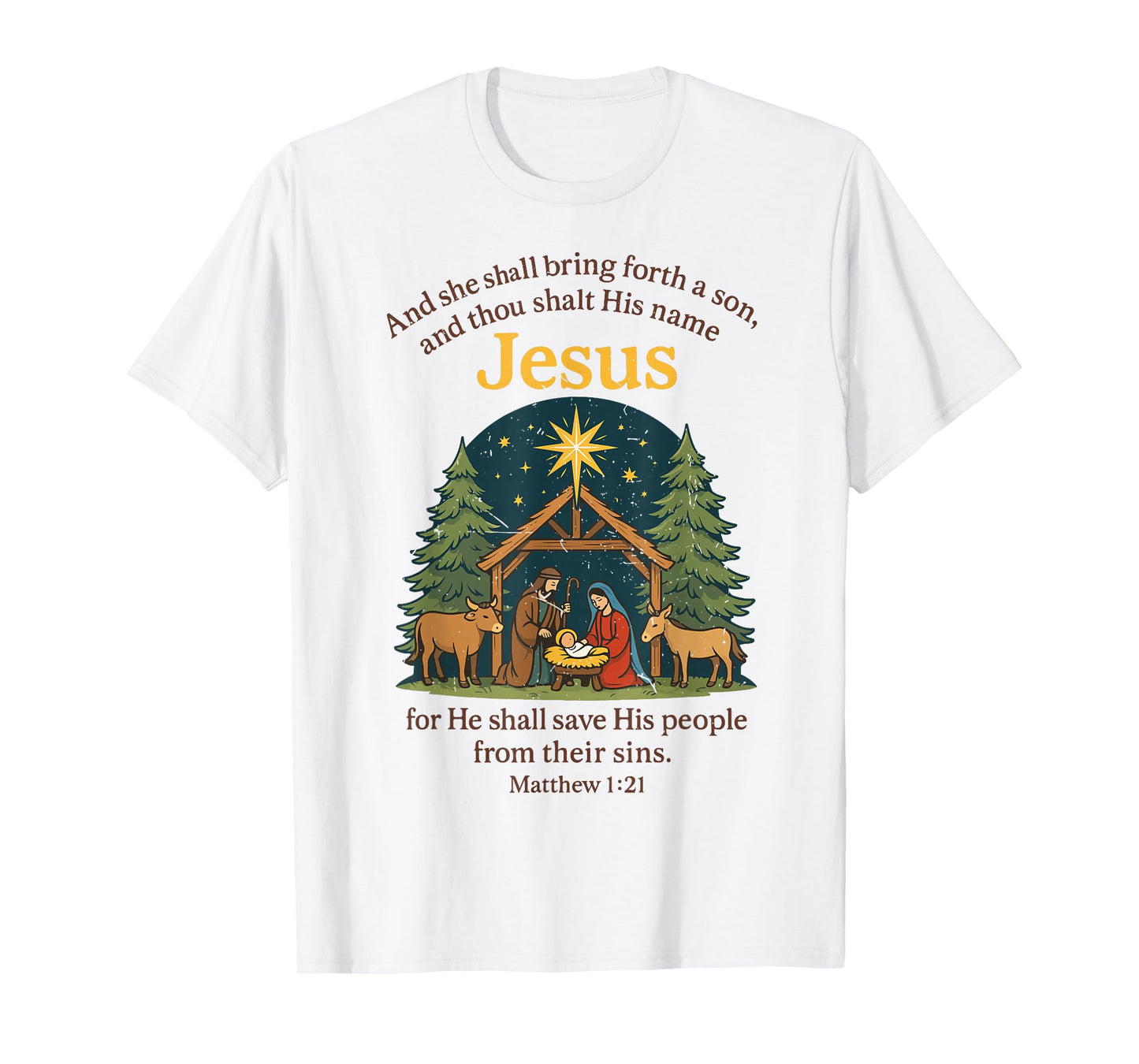 Jesus Nativity Christian Christmas Bible Pjs Toddler Pajama T-Shirt