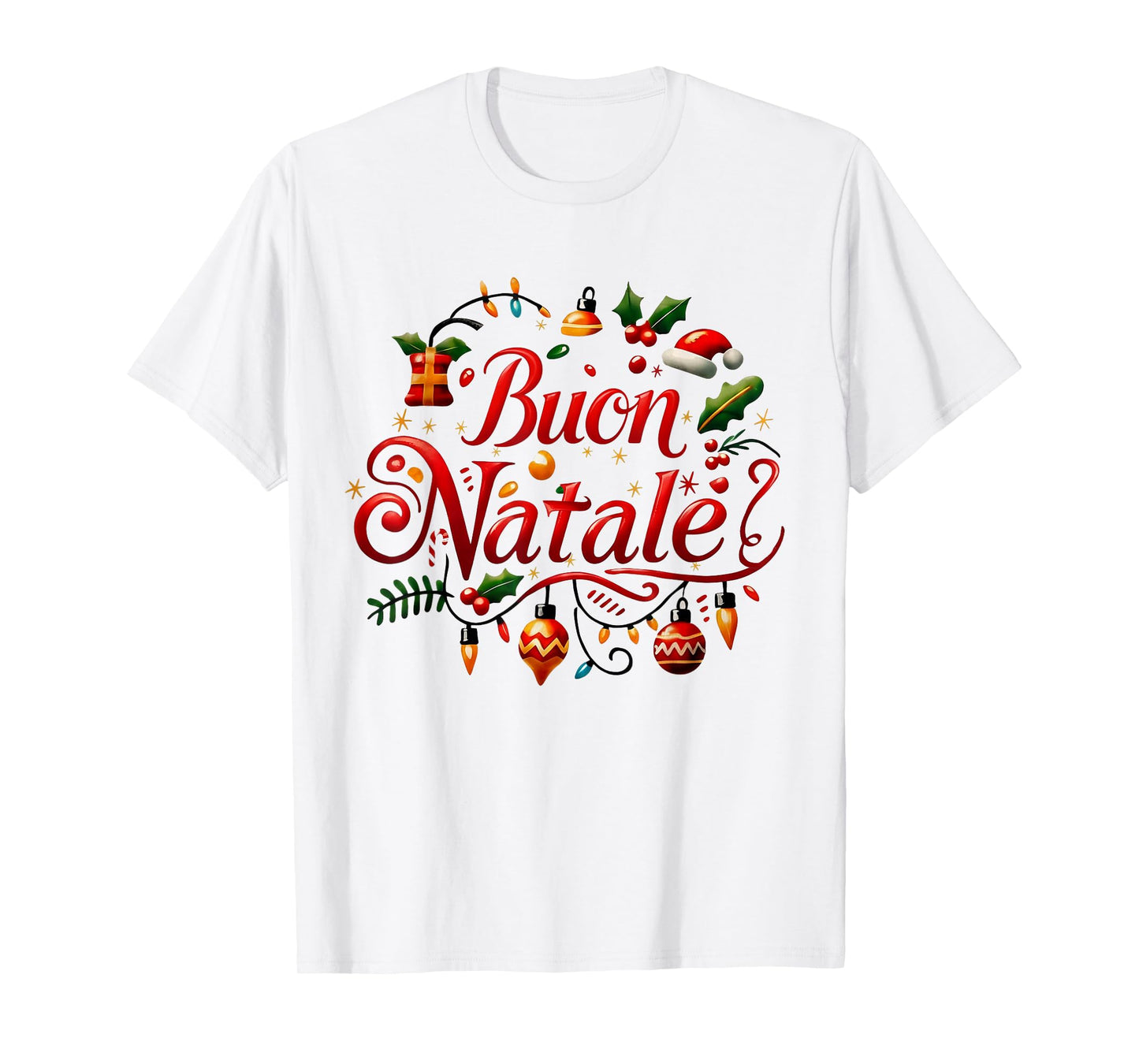 BUON Natale Italian Merry Christmas Tree Xmas for Men Women T-Shirt