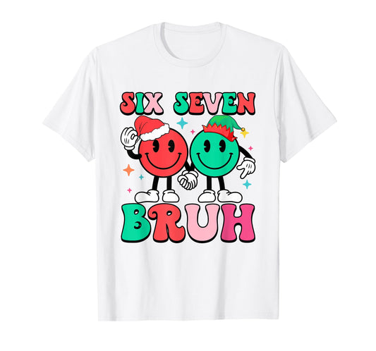 6 7 Meme Six Seven Xmas Funny 67 Christmas Boys Girls Kids T-Shirt