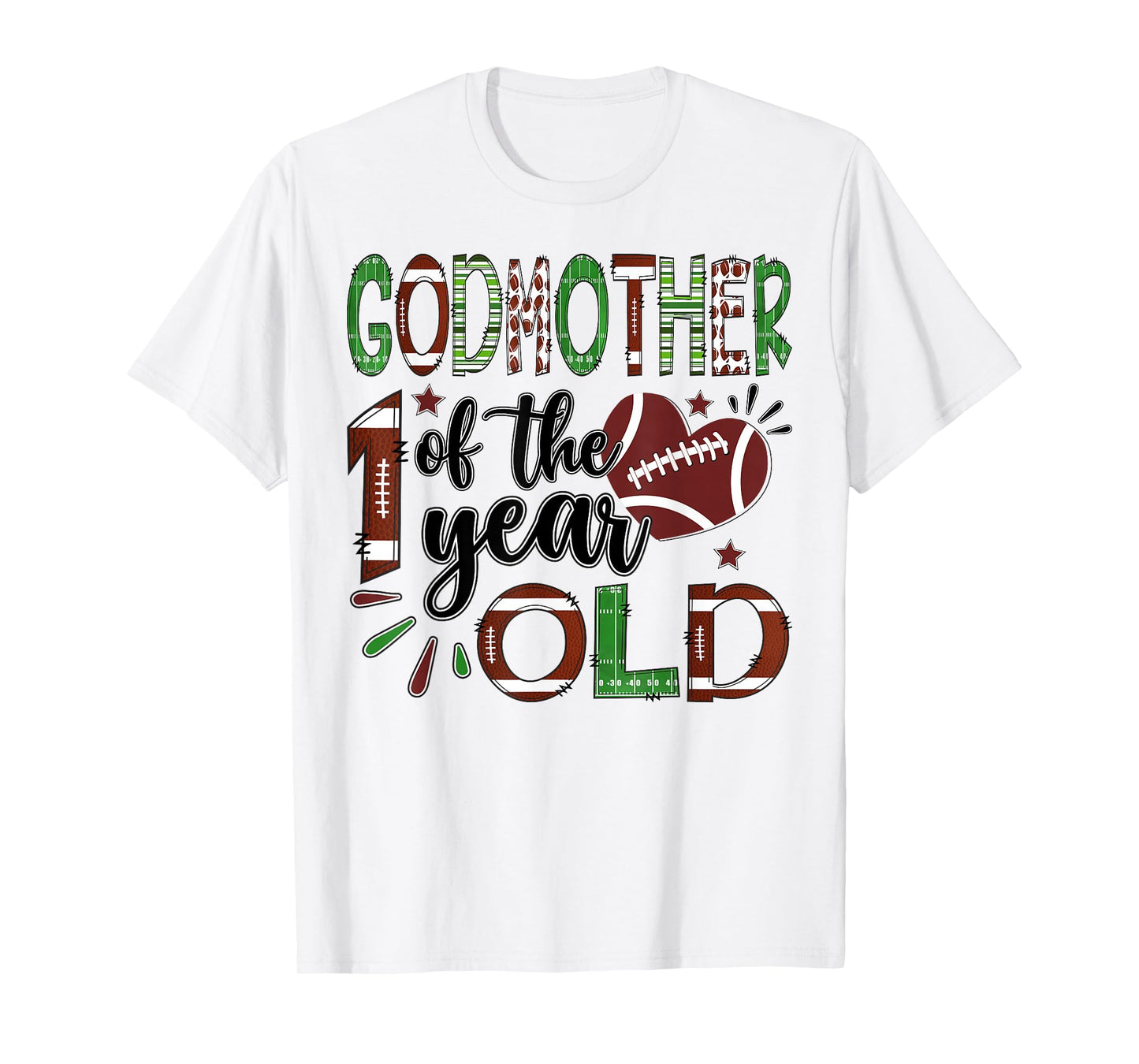 Godmother of The 1 Year Old Football 1st Birthday Boy T-Shirt