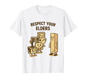 Video Game Respect Your Elders Retro 80 90s Old Gamer Gaming T-Shirt
