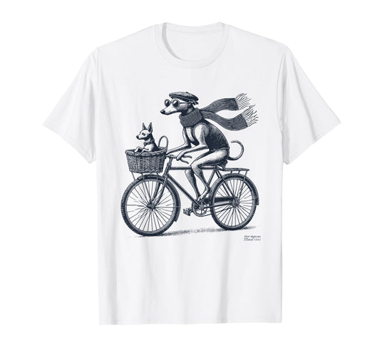 Italian Greyhound Whippet Bicycle Cycling Dog Mom Iggy Dad T-Shirt