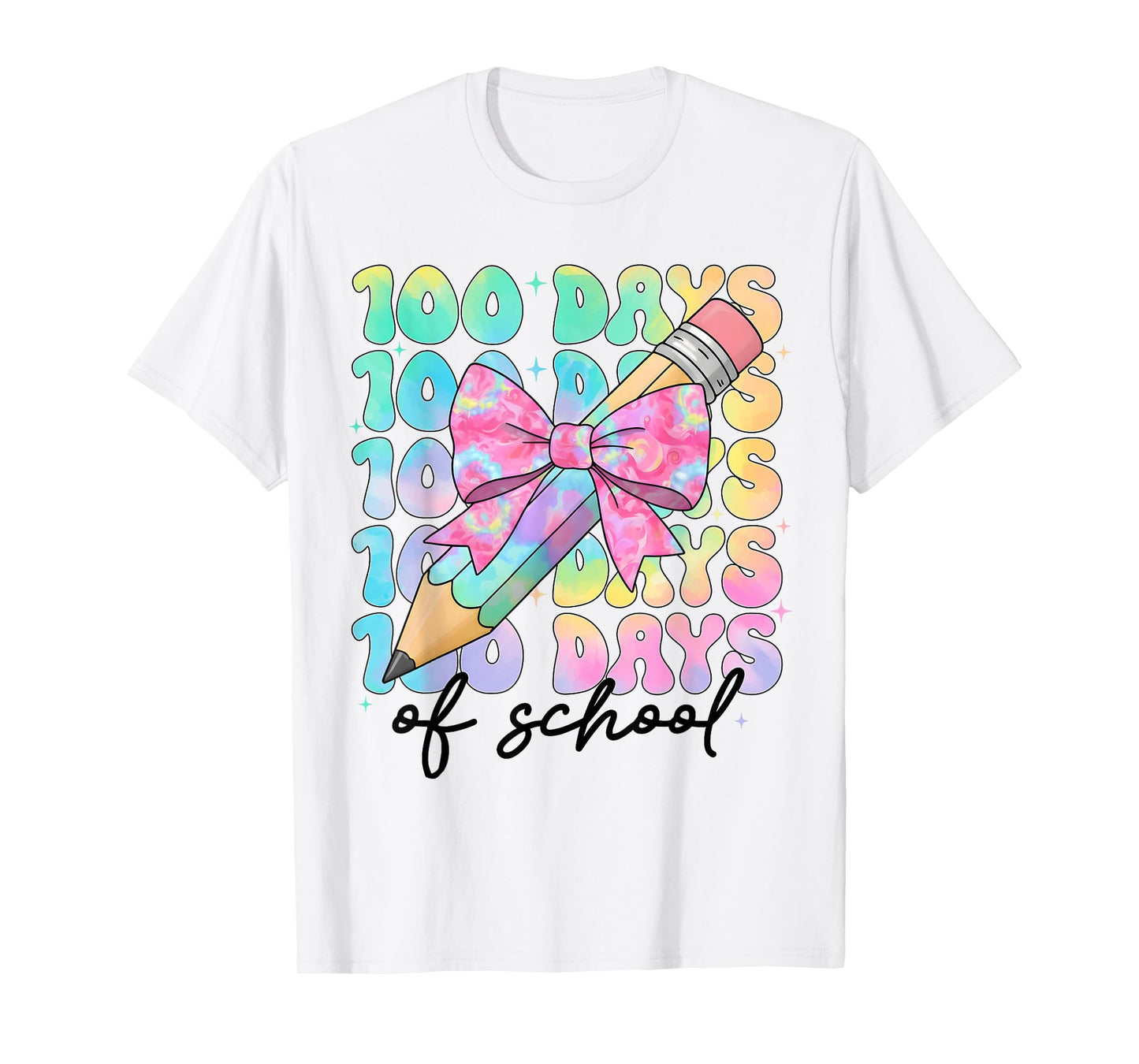 100 Days of School Bows Girls 100th Day of School Teacher T-Shirt