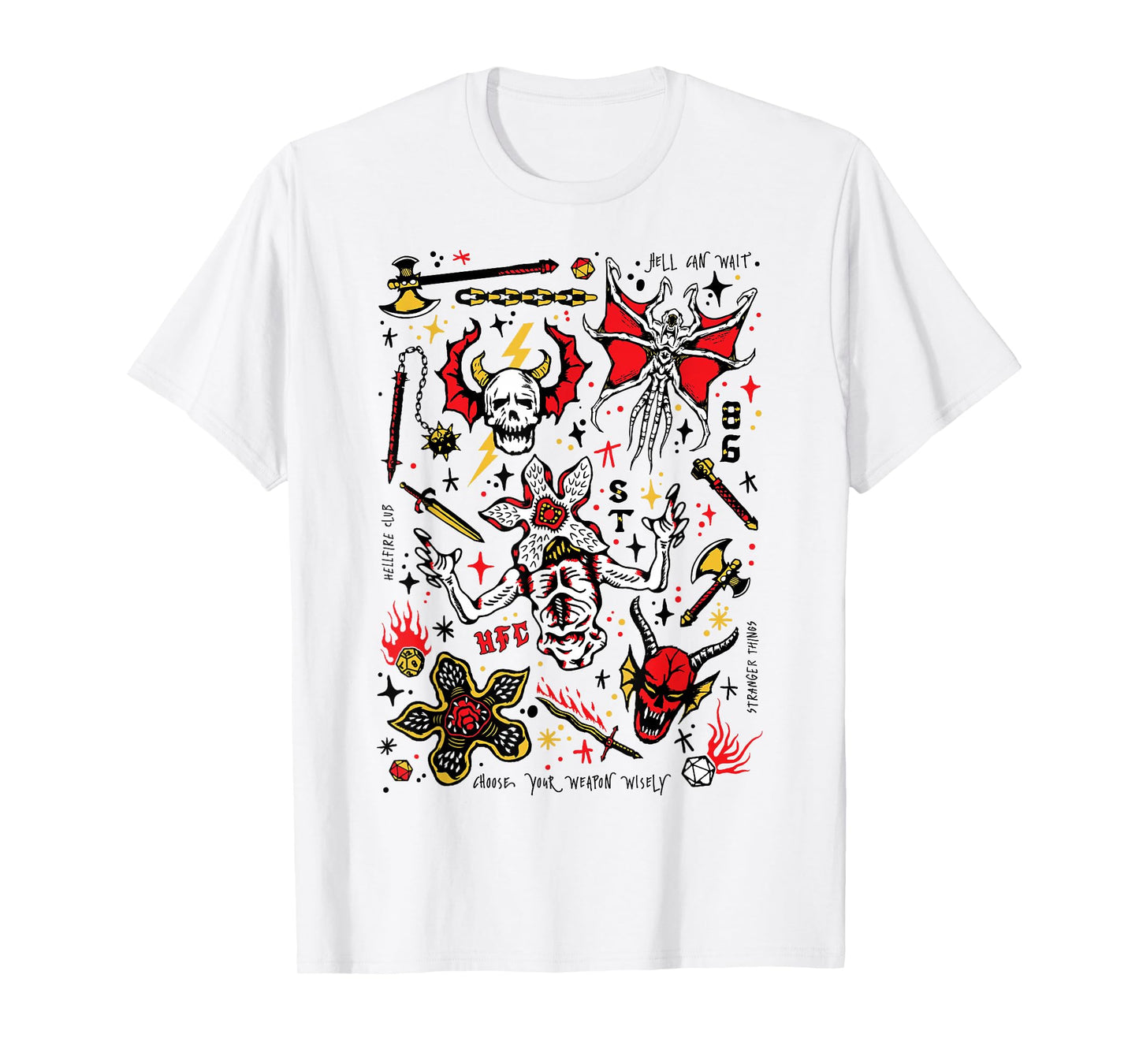 Stranger Things Hellfire Club Demobat Skull T-Shirt