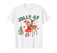 Jolly AF Christmas Retro 50s Cute Girl and Deer Vintage Xmas T-Shirt