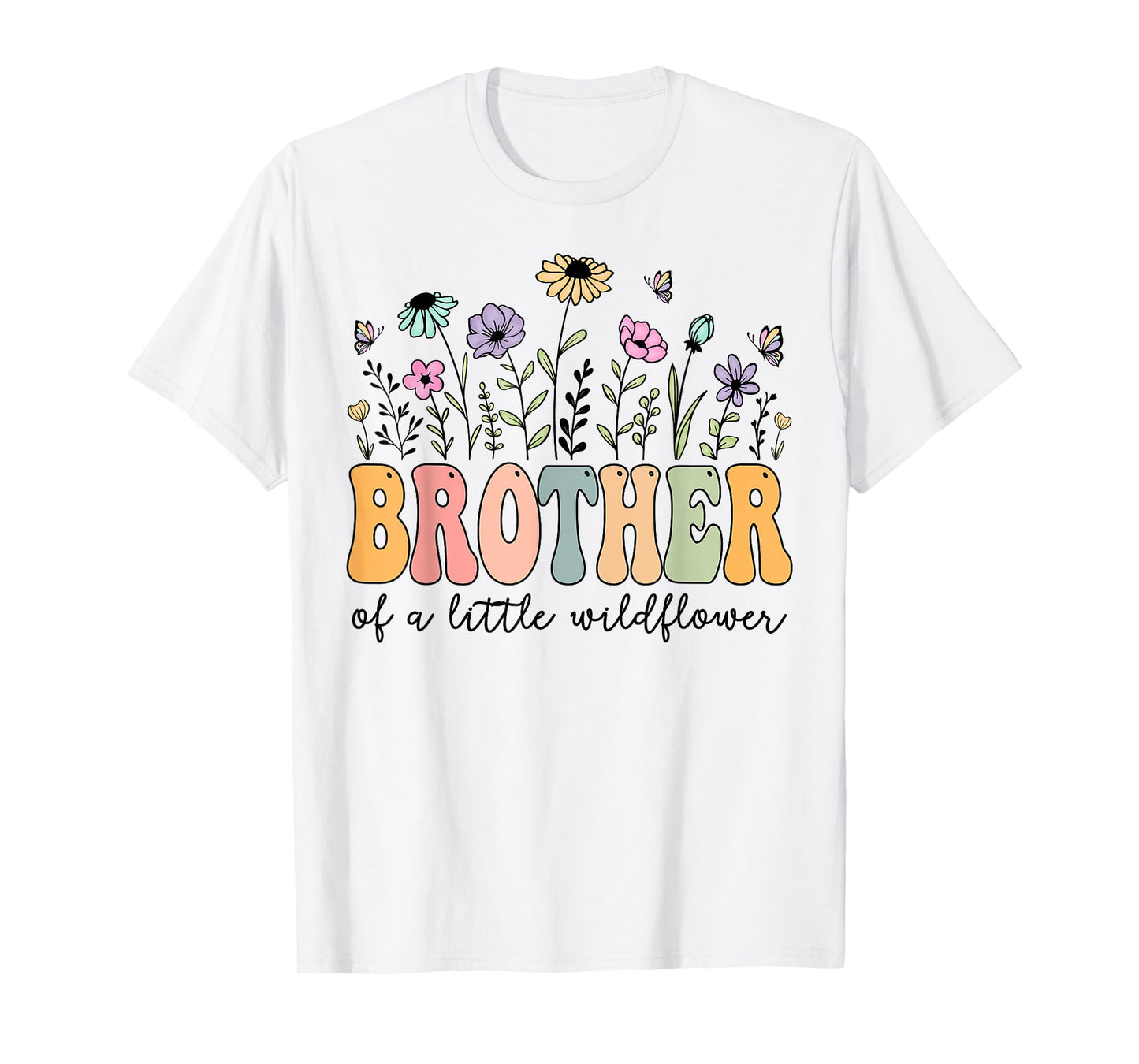 Brother of The Little Wildflower Birthday Girl Party T-Shirt