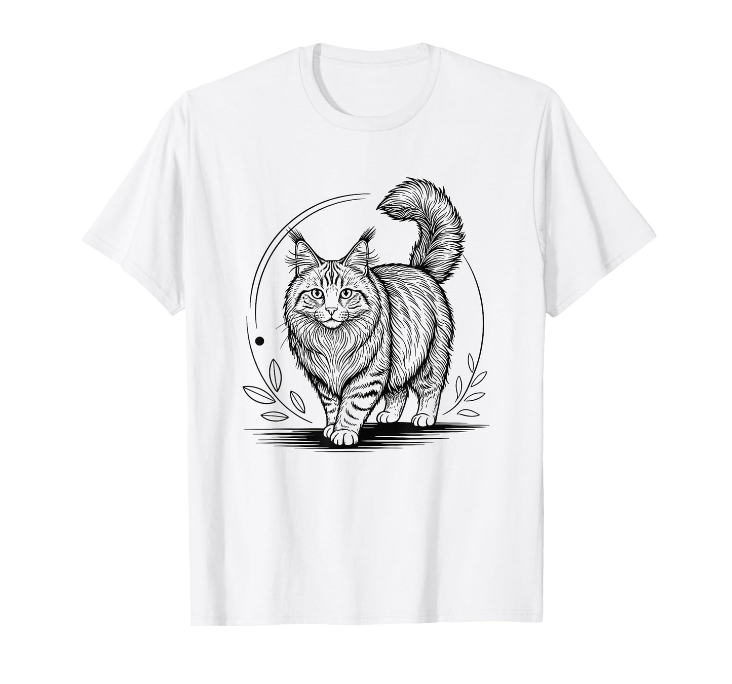 Line Art Norwegian Forest Cat Minimalist Wegies T-Shirt