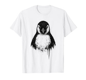Penguin Ink Art Grunge Aesthetic Arctic Wildlife Portrait T-Shirt