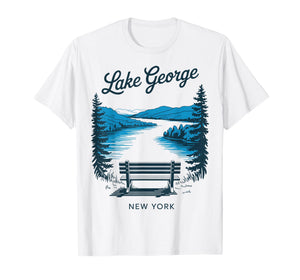Lake George Vintage Travel Scenic View T-Shirt