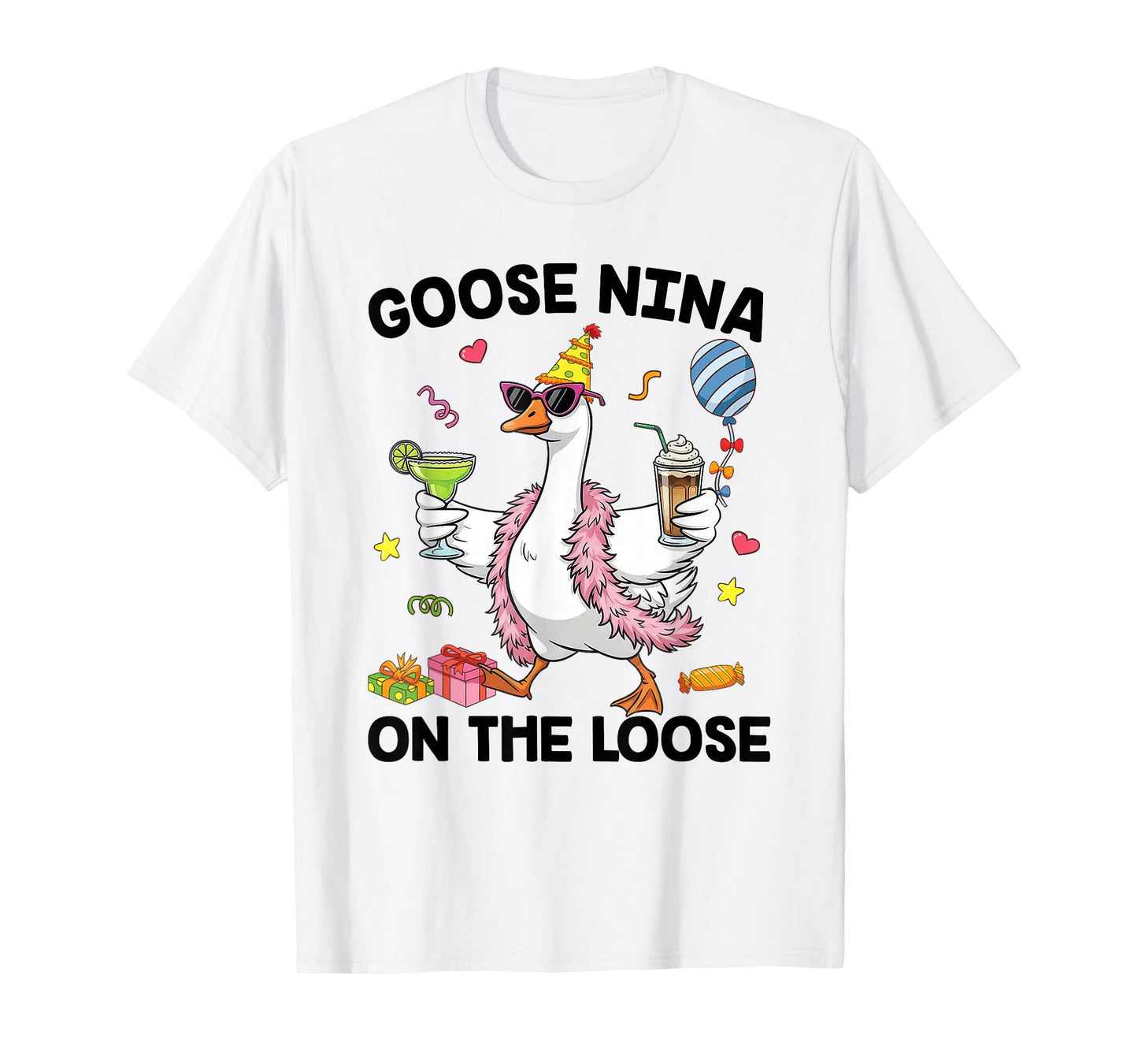 Nina Goose On The Loose Funny Birthday Matching Family T-Shirt