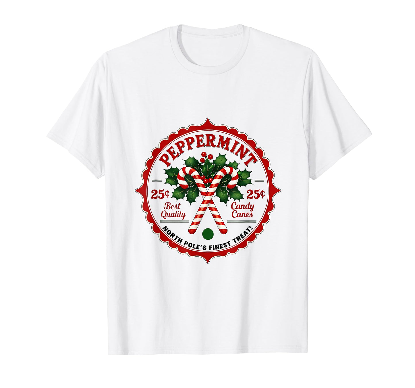 Vintage North Pole Candy Company Christmas Old Fashioned T-Shirt