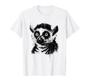 Lemur Ink Art Jungle Madagascar Wildlife Portrait Grunge T-Shirt